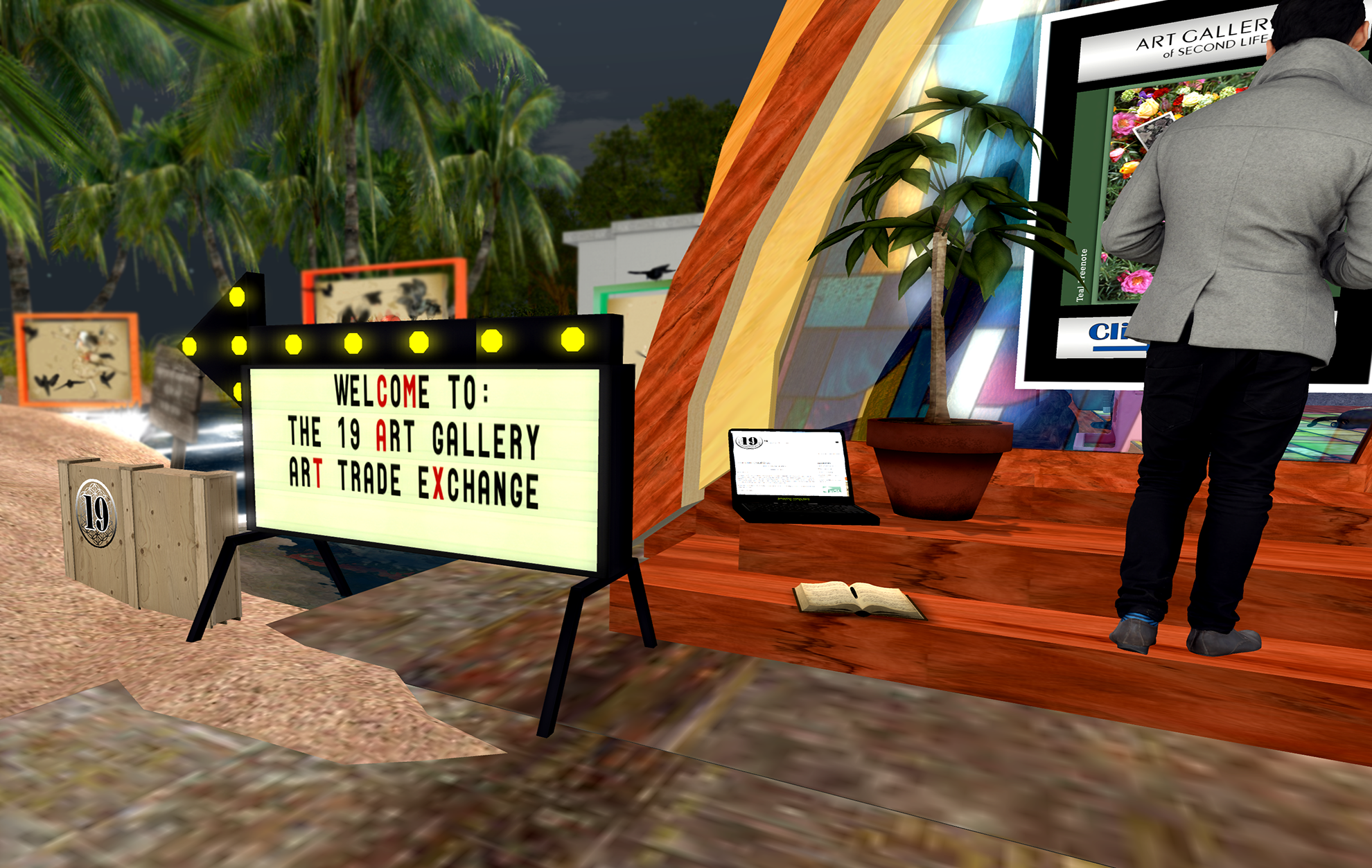 Art Trade Exchange project sign in Secondlife