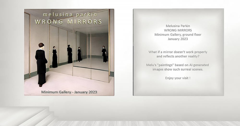 Wrong Mirrors art piece shown in Secondlife by Melusina Parkin
