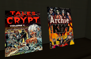 Photo of the comic Archie Meets Kiss in the Frosty Toes Book and Coffee Shop in Secondlife