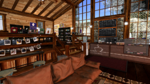 Photo of the interior of the Frosty Toes Book and Coffee Shop in Secondlife